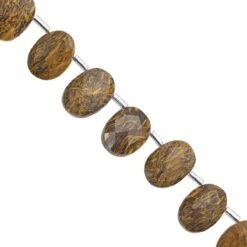 80cts Mariam Jasper Faceted Oval Approx 10x7 To 14x10mm, 17cm Strand With Spacers