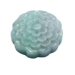 150cts Type A Green Jadeite Carved Chrysanthemum, Approx. 30mm To 40mm, Horizonatal Drilled