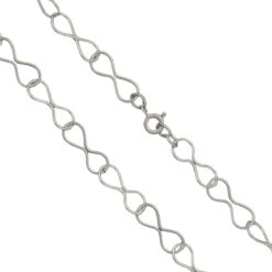 925 Sterling Silver Infinity Chain, Approx 18inch (Pack Of 1)