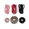 Ruby Tuesday: Ruby Quartz, Black Agate, Rhodonite Donuts & Suede Cords