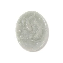 88cts Type A Green Jadeite Carved Fish Approx 40X50mm, 1pc