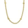 Gold 925 Sterling Silver Cable Chain With Star Connector,18inch With Lock 6x Star Connector