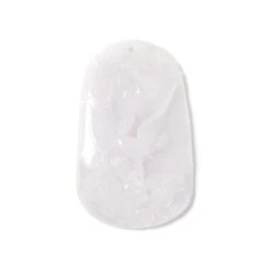 80cts Type A White Jadeite Royal Crane Pendant, Approx 30x50mm