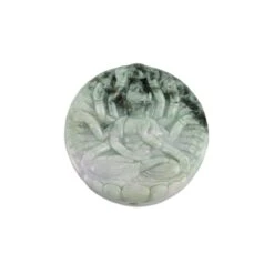 230cts Double-Side Carved Guanyin Type A Floating Flower Jadeite Pendant, Approx 50mm, 1pcs