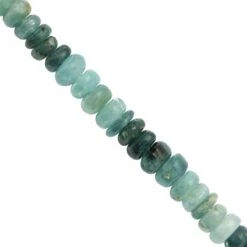 28cts Grandidierite Smooth Rondelles Approx 3x1mm To 5x3mm 15cm Strand With Hematite Spacers