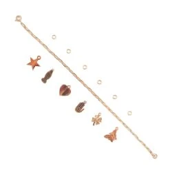 Rose Gold Plated 925 Sterling Silver Long Link 8" Bracelet With Charm