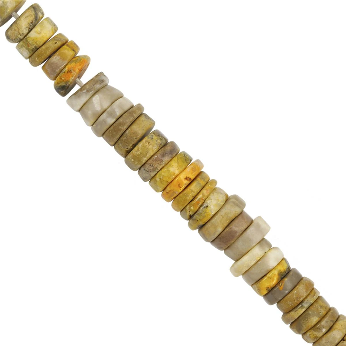 85cts Bumble Bee Jasper Smooth Wheels Approx 5x1 To 7x2mm, 22cm Strand