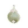 20ct Type A Oil Green Jadeite Carving Pendant, Approx 30mm, With 925 Sterling Silver Mount
