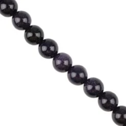 Blue Goldstone Plain Round Approx 8mm, 2 Metre Strand