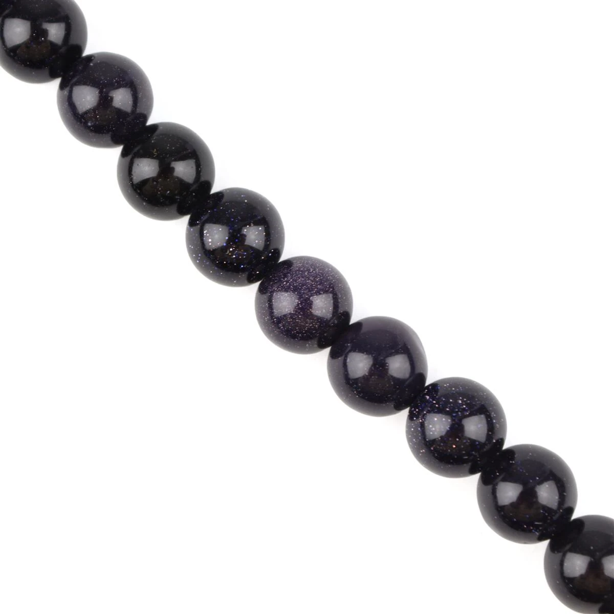 Blue Goldstone Plain Round Approx 8mm, 2 Metre Strand