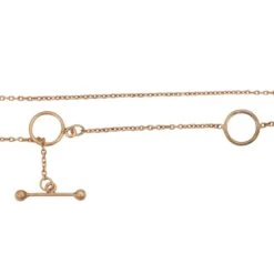 Rose Gold 925 Sterling Silver Cable Chain With Extender With Toggle Clasp, 16", Extends To 18"