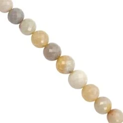 30cts Coober Pedy Opal Faceted Round Approx 6 To 9mm, 10cm Strands