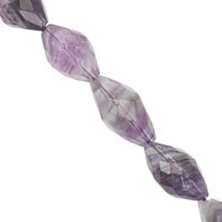 90cts Blue John Fluorite Faceted Rice Beads Approx 11x6 To 16x9mm, 19cm Strand