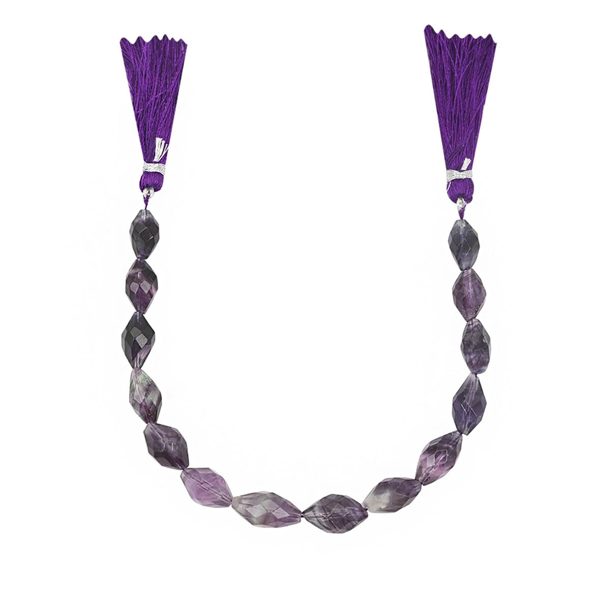 90cts Blue John Fluorite Faceted Rice Beads Approx 11x6 To 16x9mm, 19cm Strand - Image 2