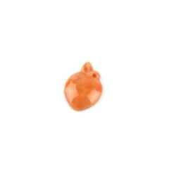 12cts Type A Red Jadeite Carved Peach 20x15mm Pendant, 1pc