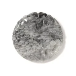 290cts Type A Black Jadeite Carved Landscape, Approx. 50mm
