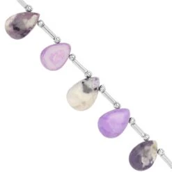 65cts Tiffany Opal Smooth Pear Approx 12x9 To 15x10mm 20cm Strand With Spacers