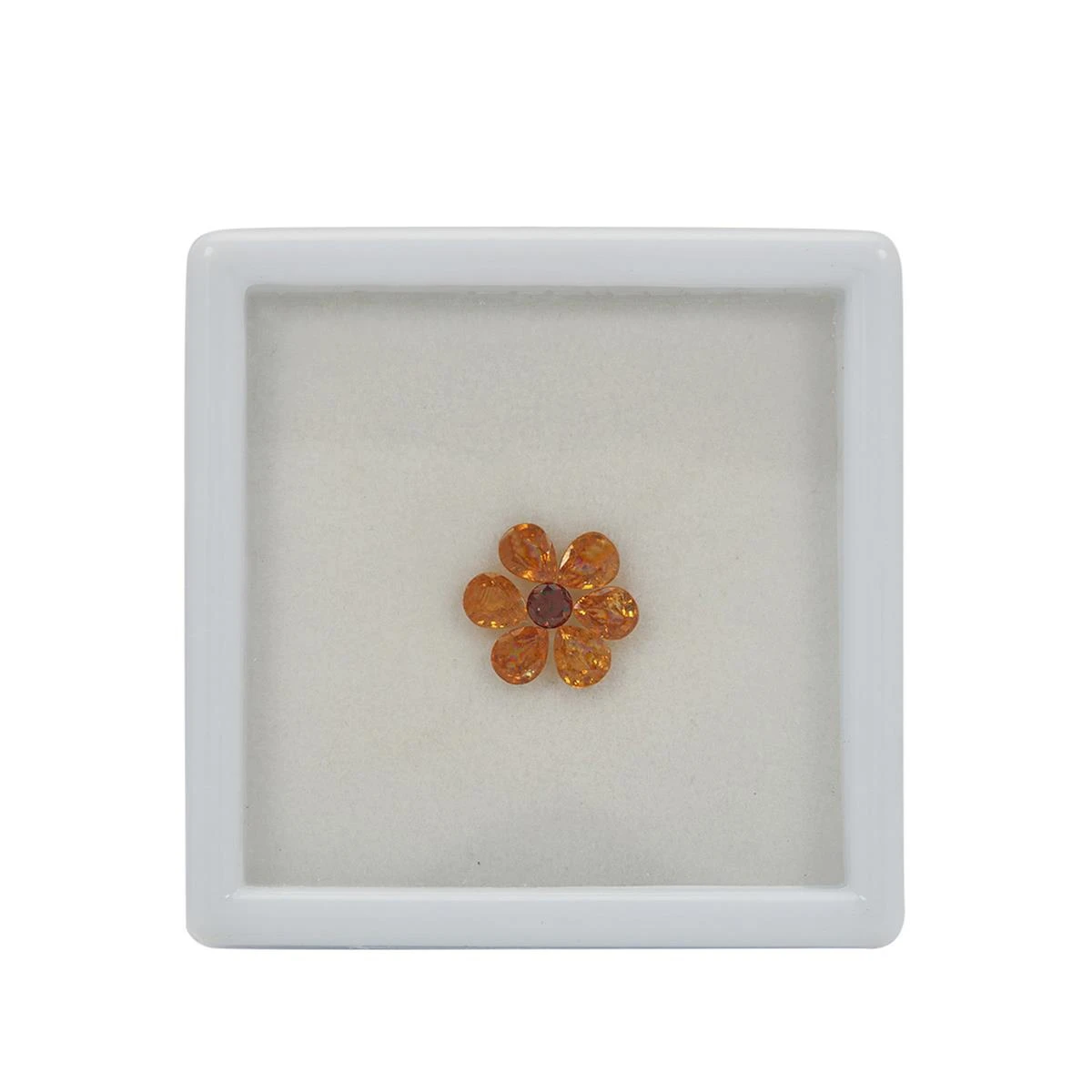 Daffodil Flower Includes 2cts Mandarin Garnet & Red Garnet 4.75x3.75 & 3.25mm