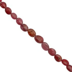 15cts Tanzanian Red Spinel Smooth Oval Approx 4x2 To 6x5mm, 14cm Gemstone Strands