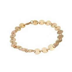 Rose Gold Plated 925 Sterling Silver Coin Link, 7.5inch Finished Bracelet With Lobster Clasp (Pack Of 1)