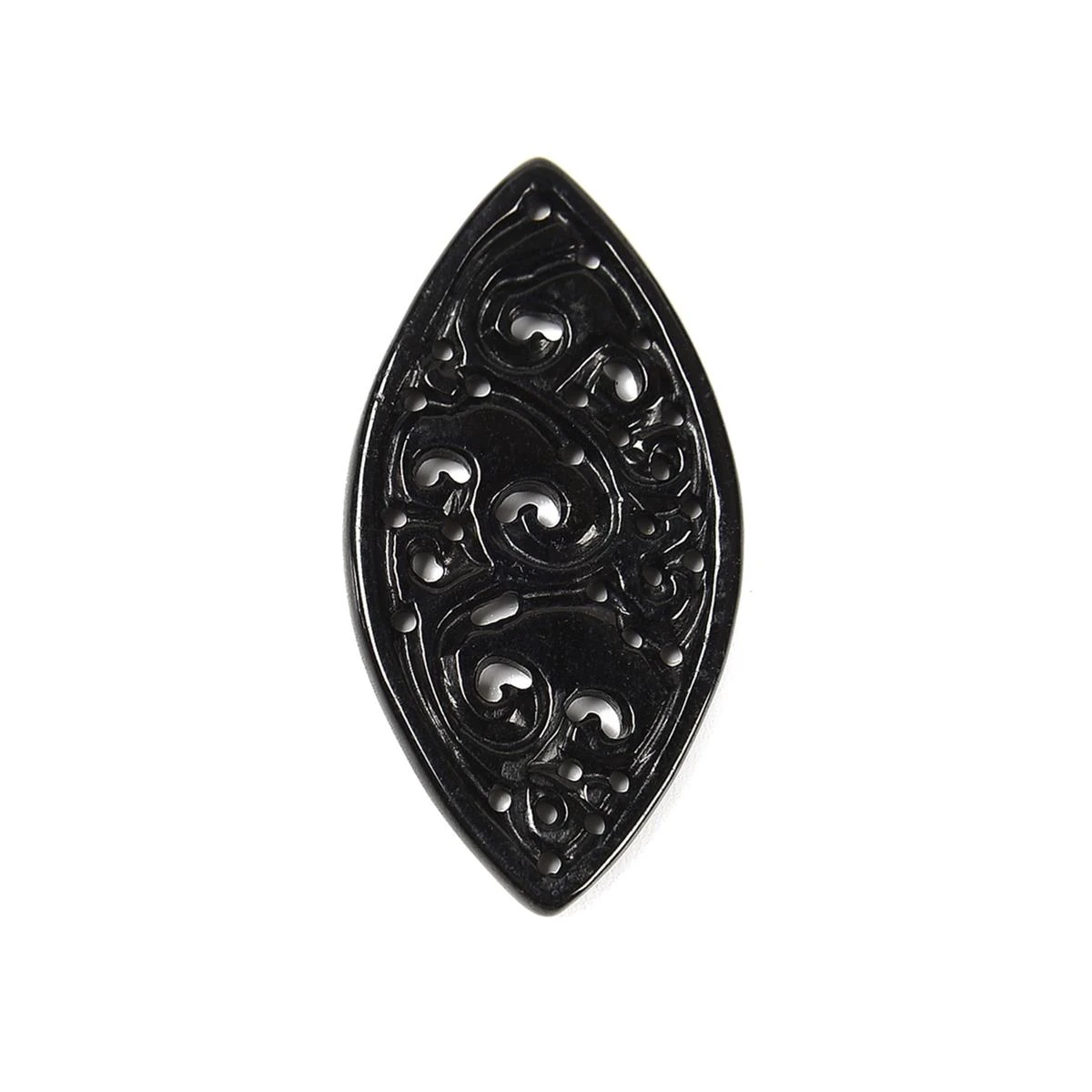 10cts Type A Black Jadeite Carving Pendant Approx 20x38mm