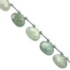 75cts Type A Green Jadeite Jade Faceted Fancy Approx 8x10 To 10x14mm, 20cm Strand With Spacers