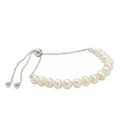 15cts Freshwater Cultured Potato Pearls Approx 3 To 5mm With Sterling Silver Slider Bracelet 10 Inch
