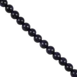 250cts Blue Sandstone Plain Rounds Approx 6mm, 1m Strand