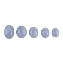 17cts Blue Lace Agate Oval Cabochons Approx 7 To 14mm (Set Of 5)