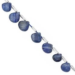 25cts Nilamani Smooth Heart Approx 5x5 To 8x8mm, 18cm Strand With Spacers