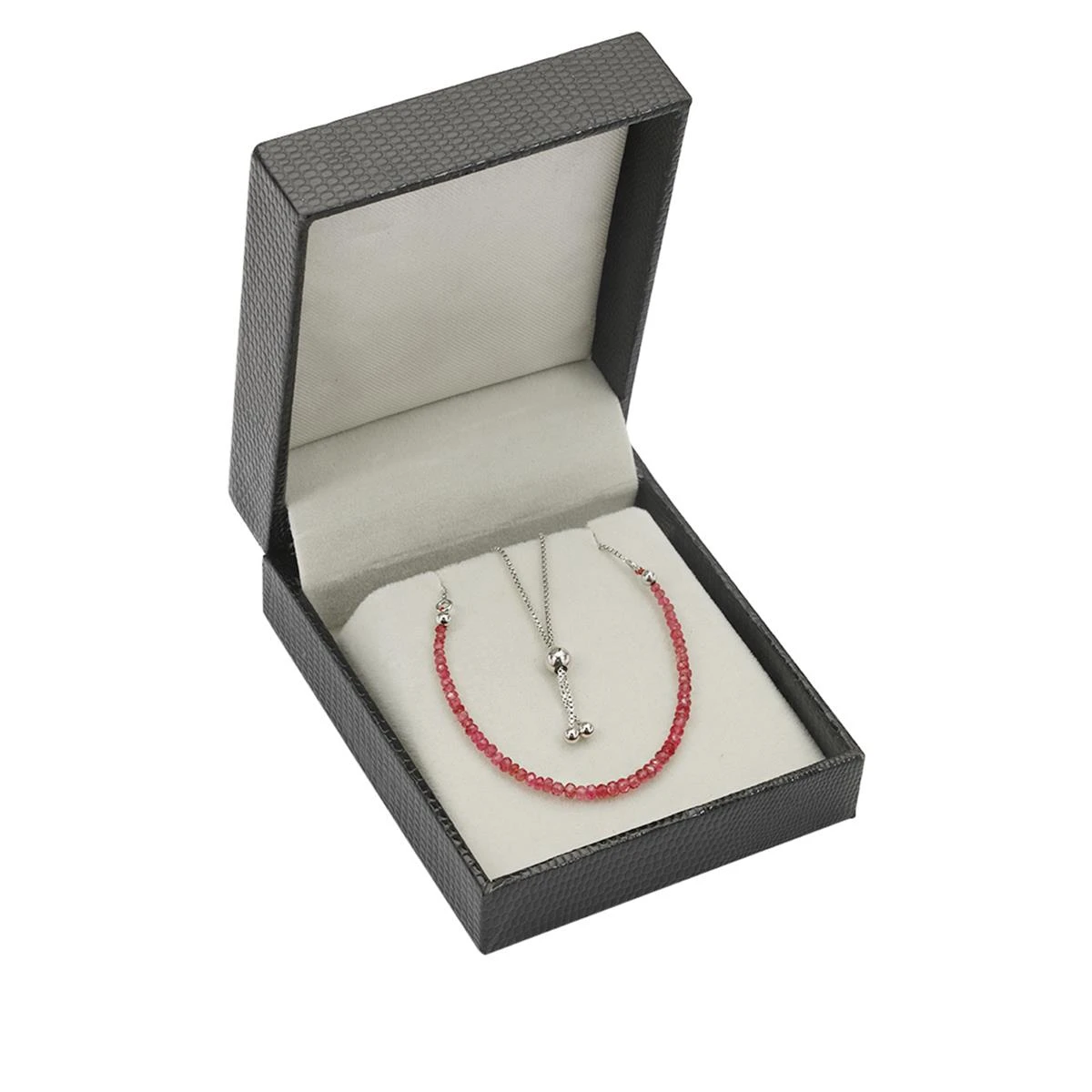 6cts Tajik Spinel Faceted Rondelles Approx 3x2mm 925 Sterling Silver With Slider Bracelet (Length 10inc) - Image 3